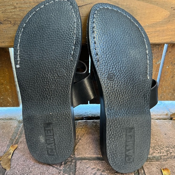 Camel Jerusalem Leather Toe Loop Sandals - Picture 5 of 7